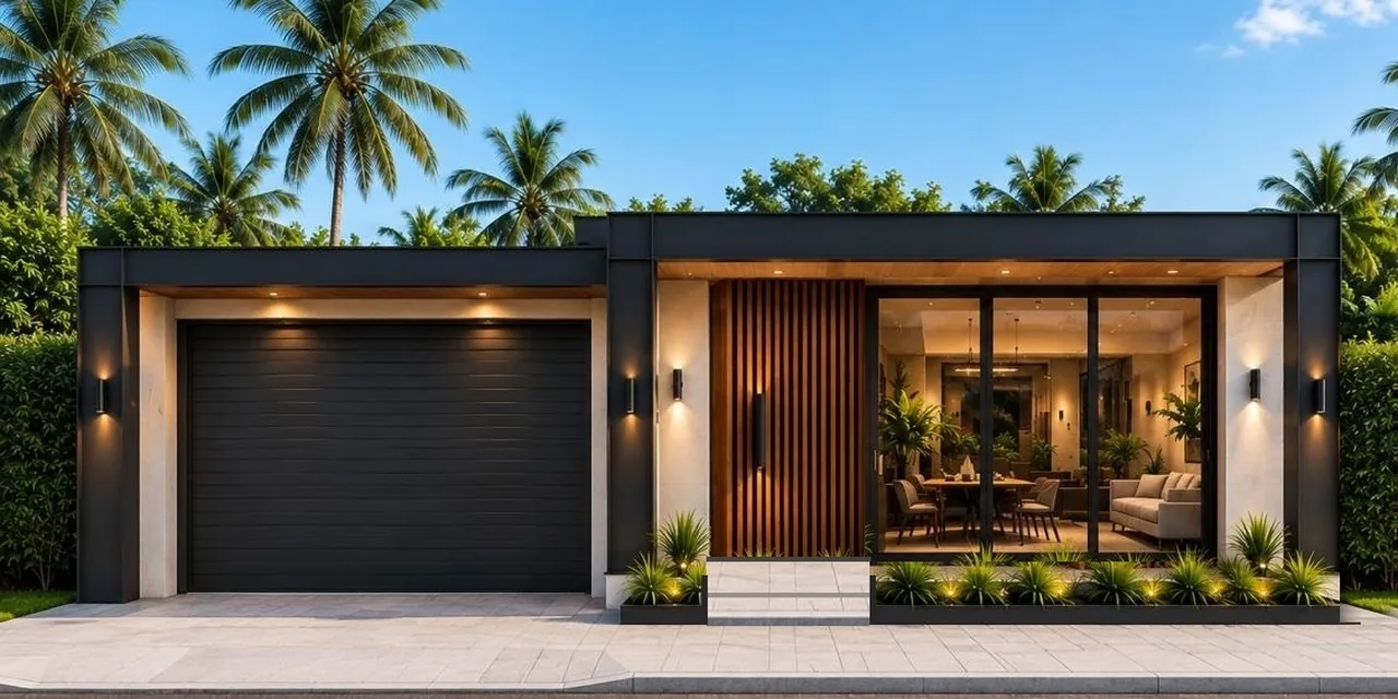 Render de la casa modelo tipología A de un nivel con garaje