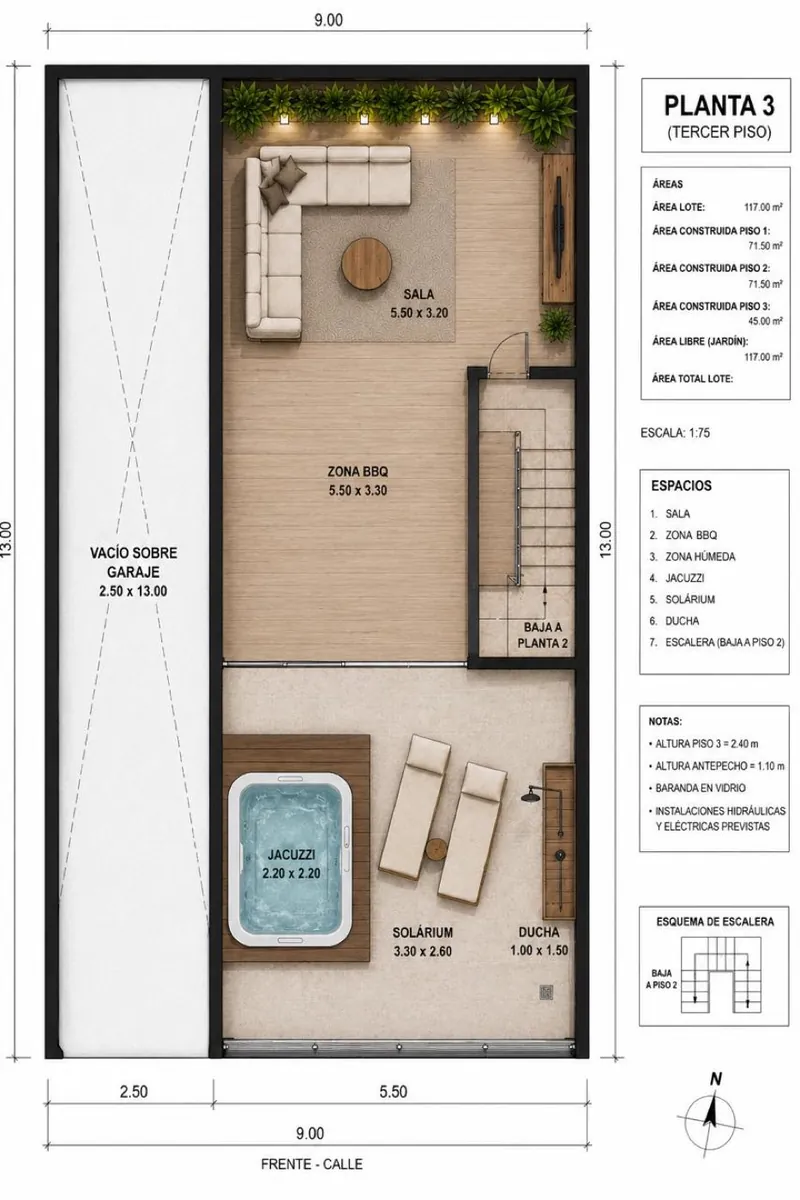 Plano del tercer piso